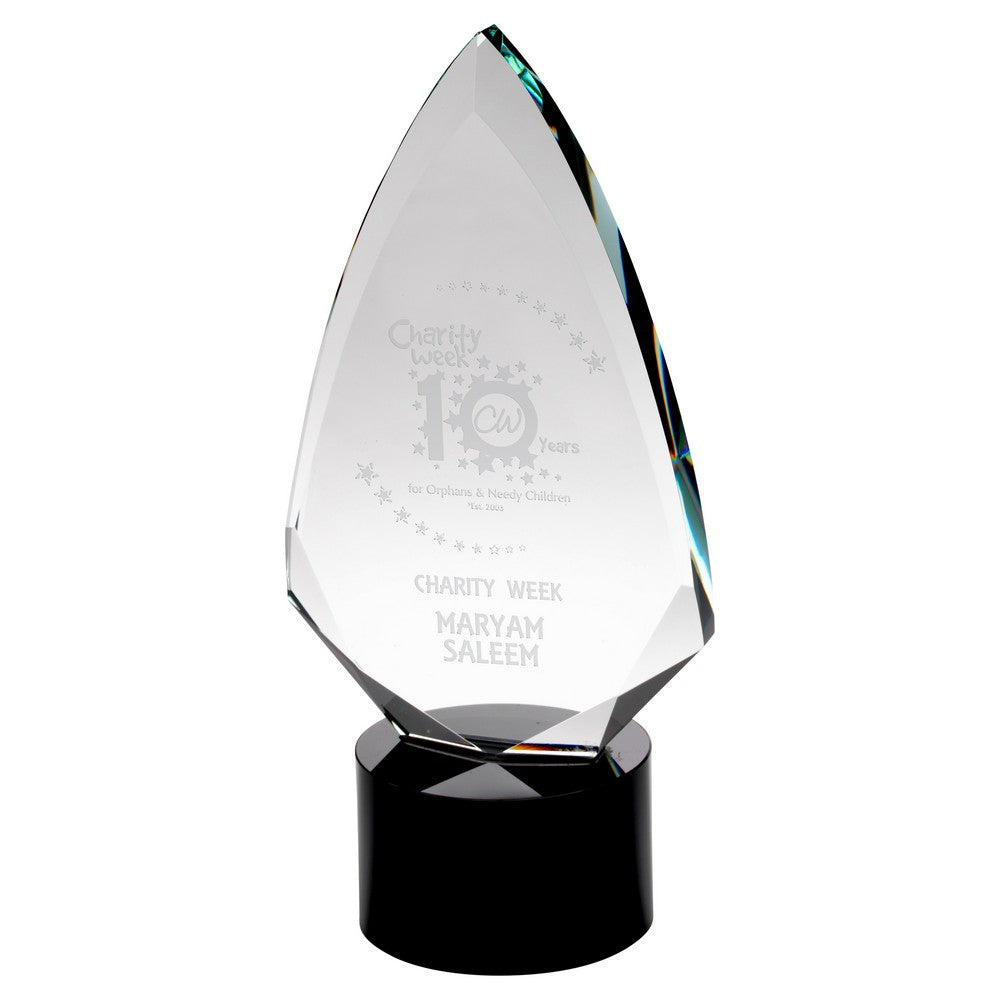 Glass Award - Arrowhead on Black Base (CLEARANCE)