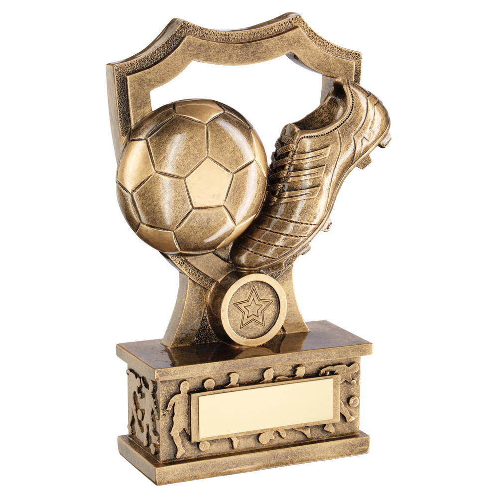 Football And Boot Shield-Backed Trophy (CLEARANCE)
