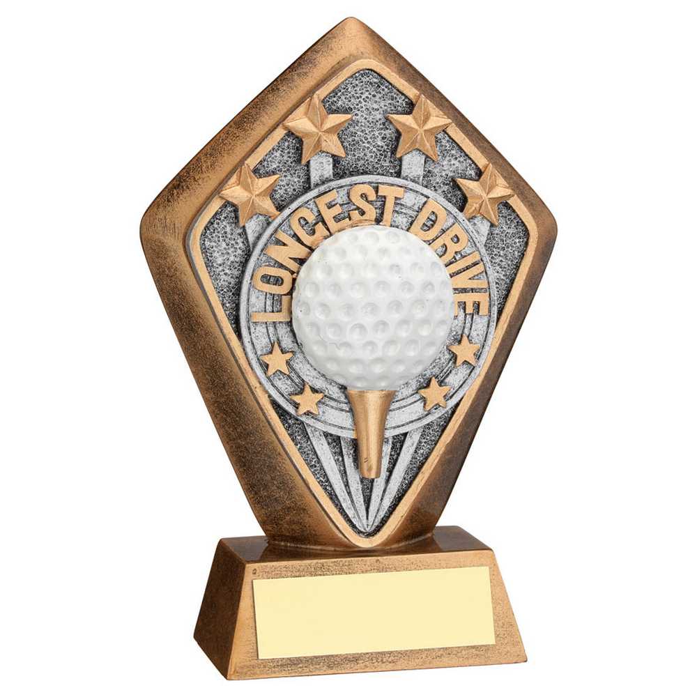 Golf 'Longest Drive' Diamond Trophy Plaque