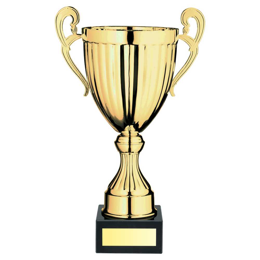 Gold Conical Trophy Presentation Cup on Marble Base