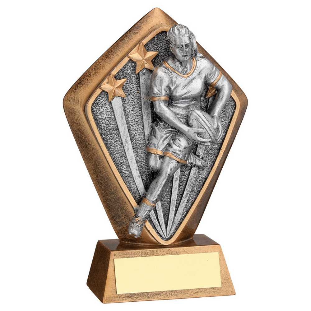 Womens Rugby Diamond Trophy Plaque