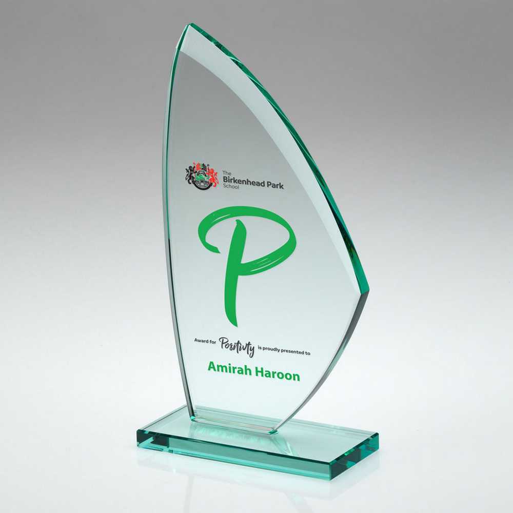 Personalised Glass Sail Shaped Trophy