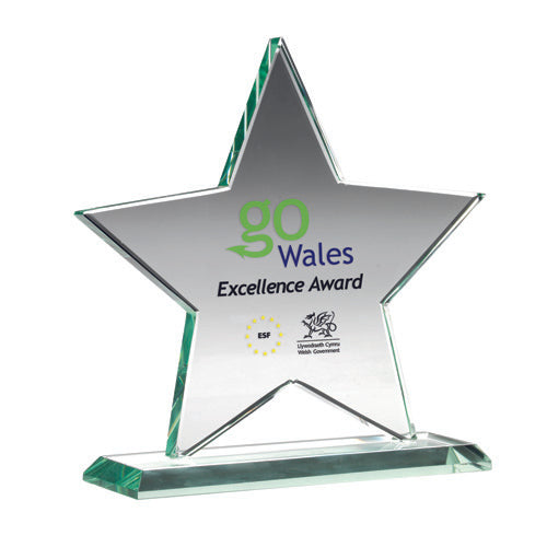 Personalised Jade Glass Star Award
