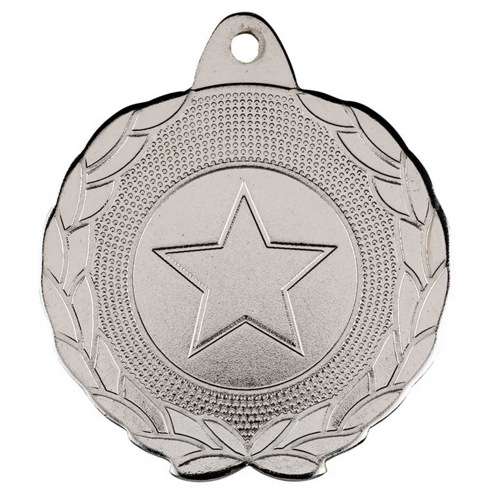 Laurel Wreath Edged Medal (45mm) Silver