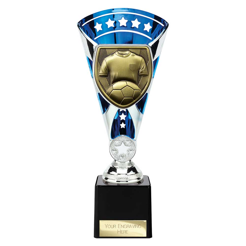 Cobra Trophy Cup Football Shirt & Ball (Silver/Blue)