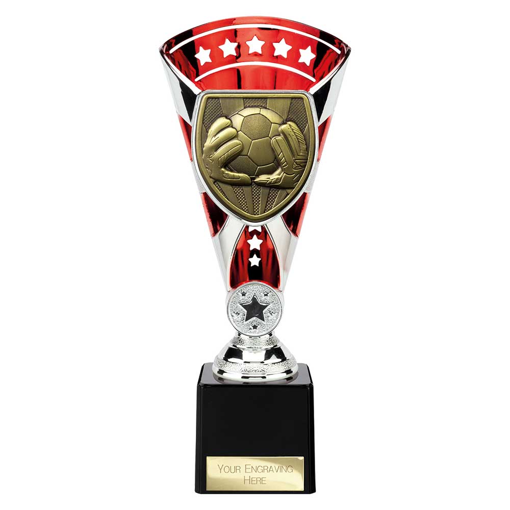 Cobra Trophy Cup Football Goalkeeper (Silver/Red)