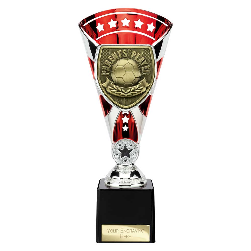 Cobra Football Trophy Cup Parents Player (Silver/Red)