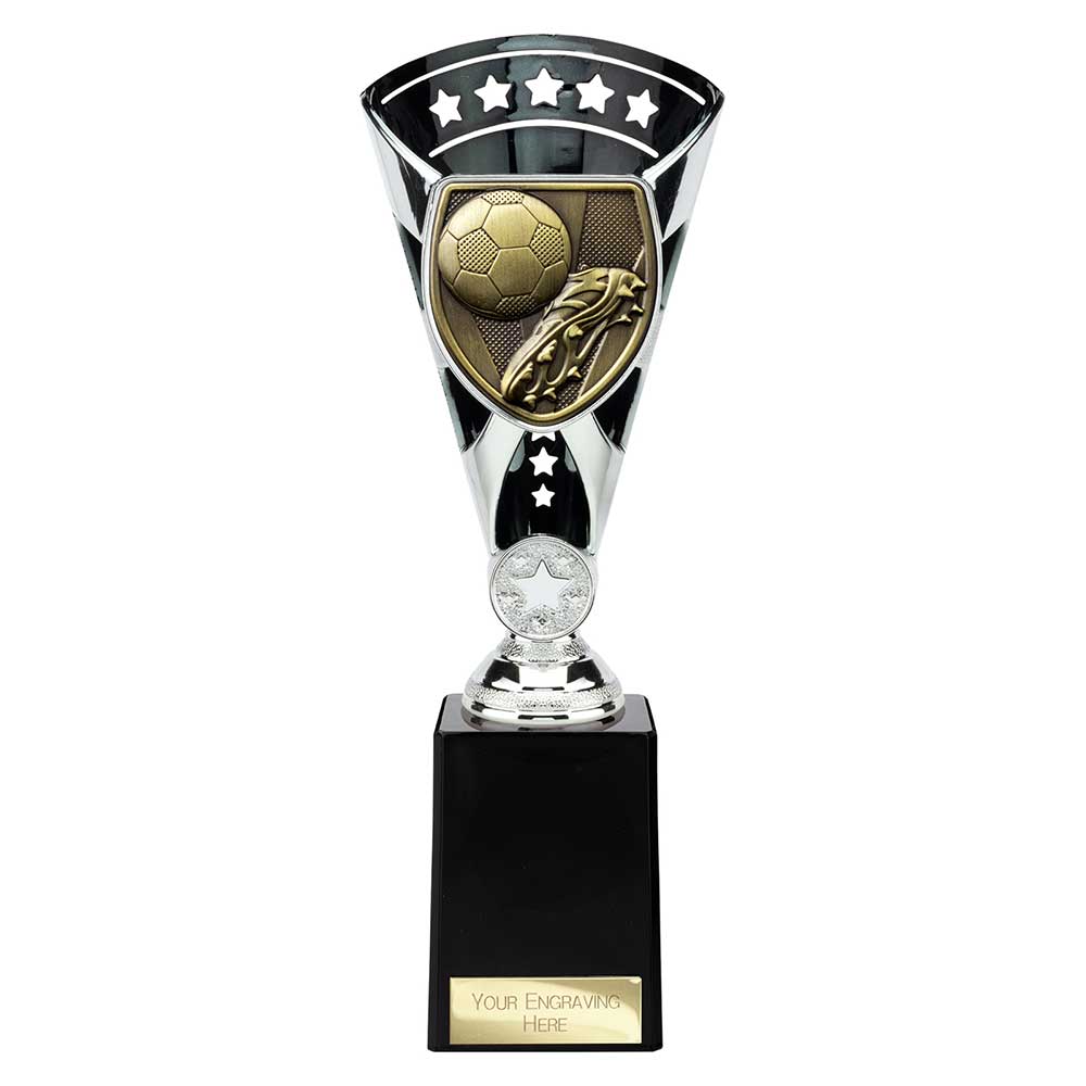 Cobra Trophy Cup Football Boot & Ball (Silver/Black)