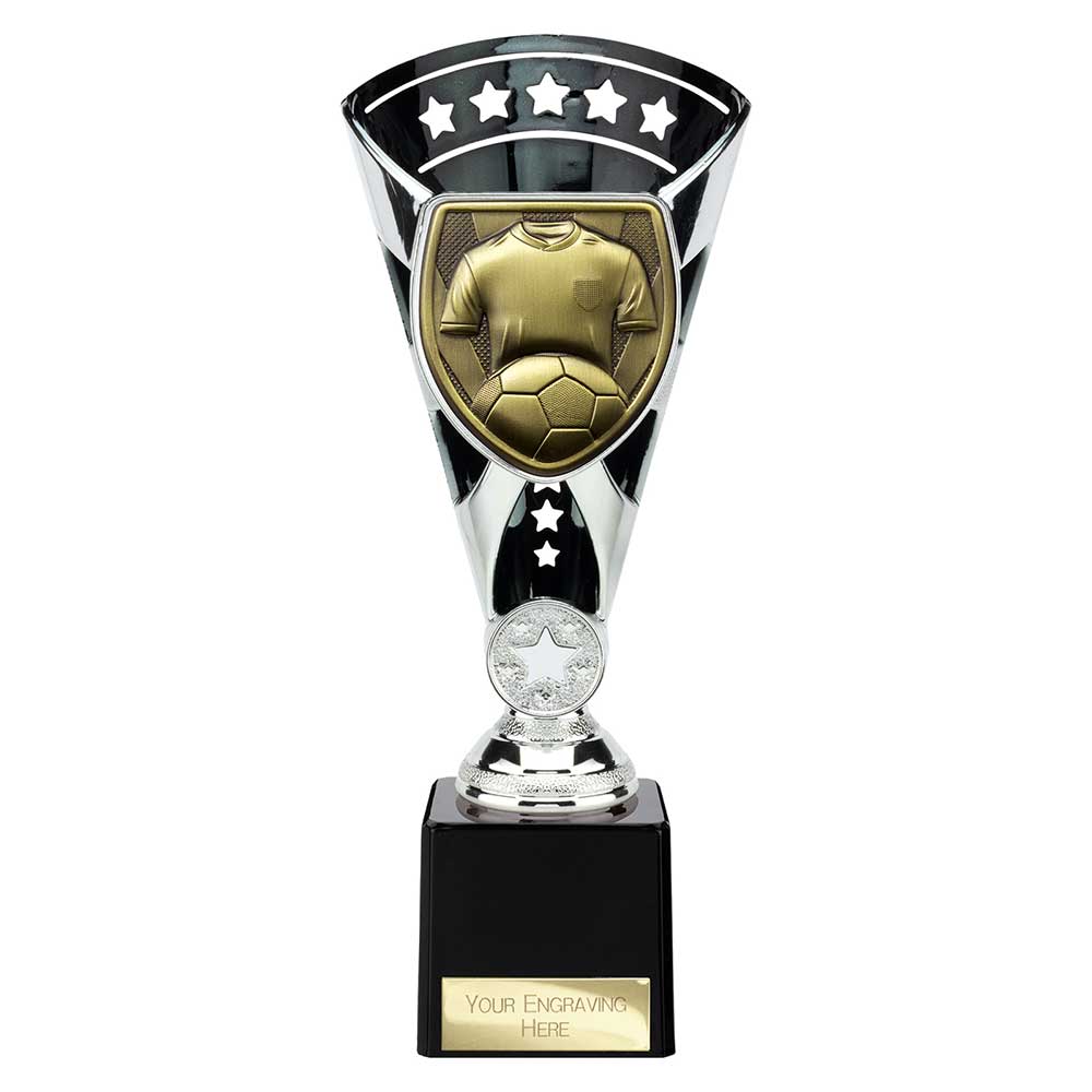 Cobra Trophy Cup Football Shirt & Ball (Silver/Black)