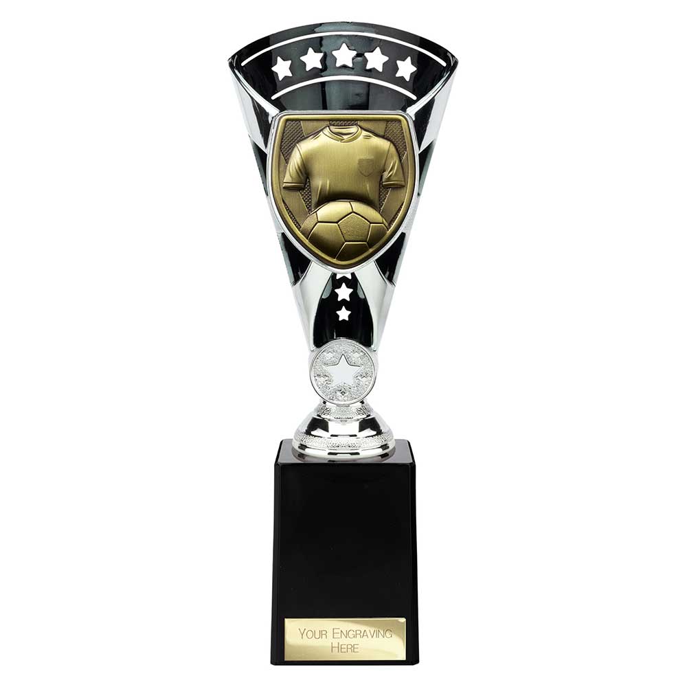 Cobra Trophy Cup Football Shirt & Ball (Silver/Black)