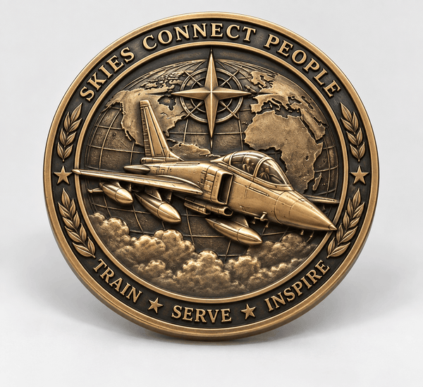 Antique bronze die-struck medal with raised metal detail