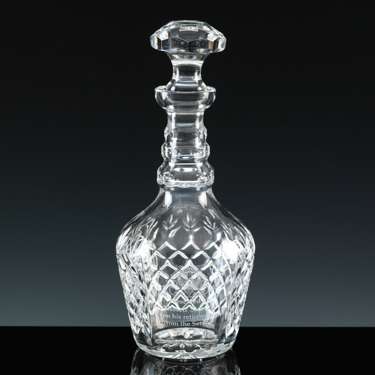 Inverness Crystal Traditional - Panelled - Georgian Port Decanter, Blue Box