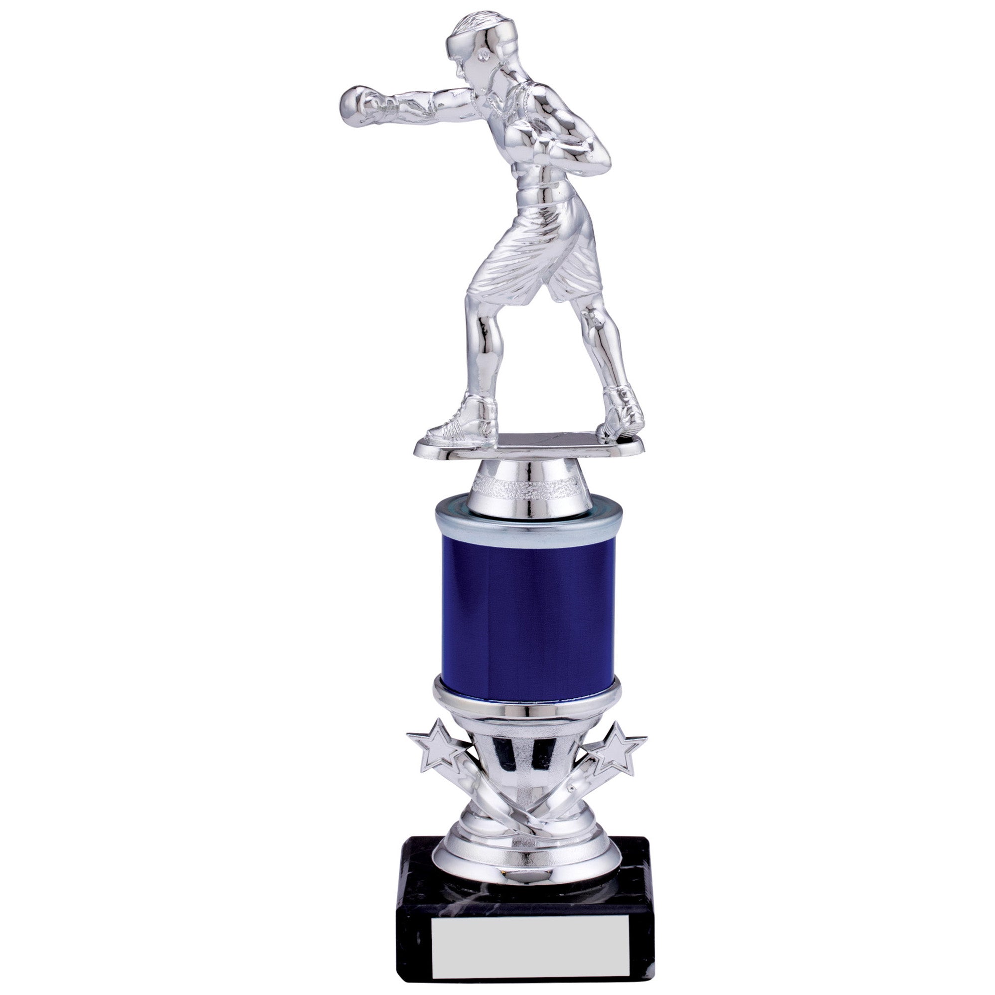 Silver Boxing Blue Tube Trophy