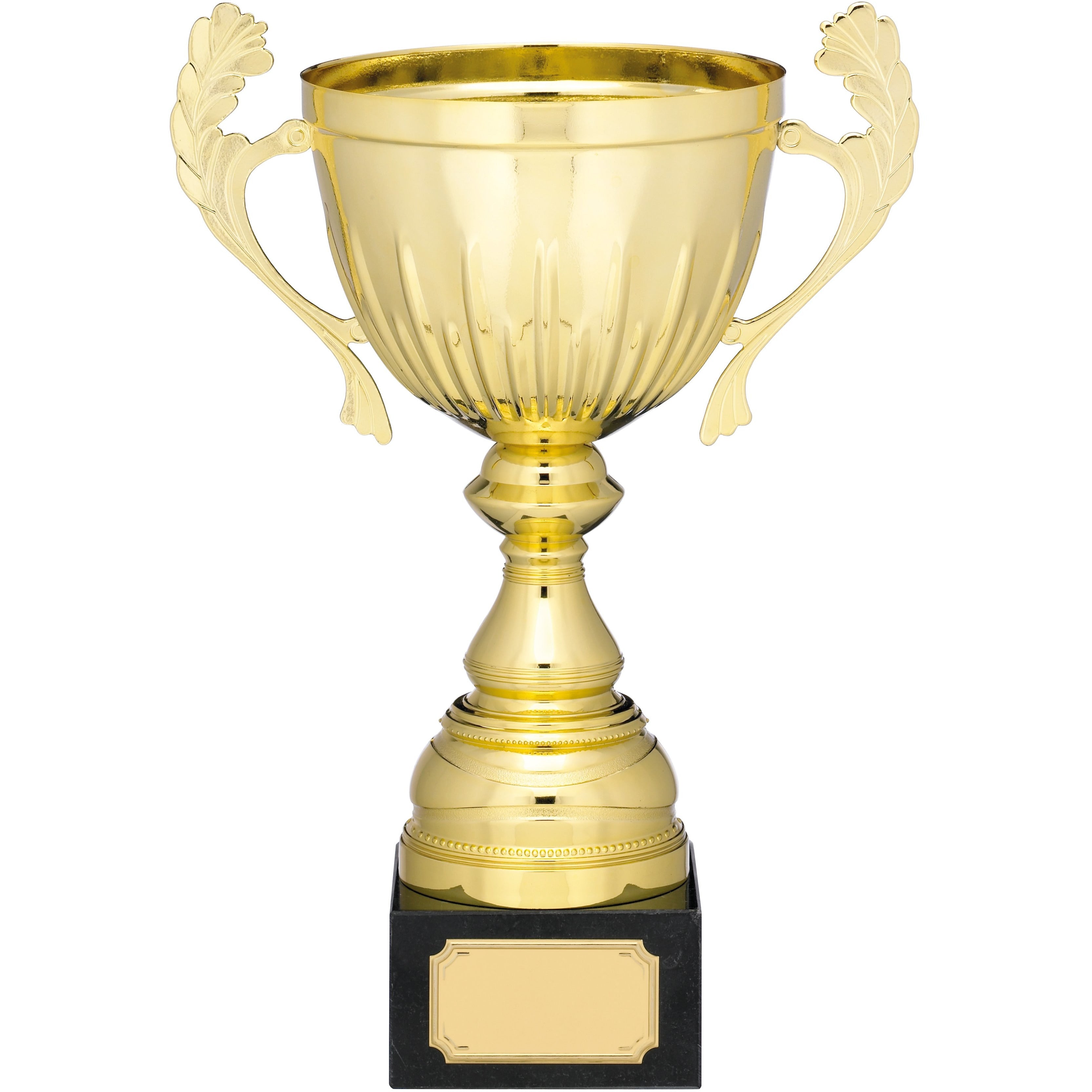 Gold Metal Cup Trophy with Handles on Marble Base