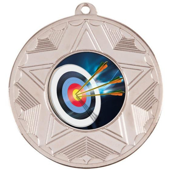 Archery Silver Star 50mm Medal