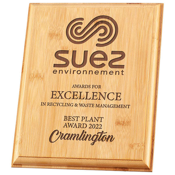 Engraved Bamboo Gaia Plaque Trophy