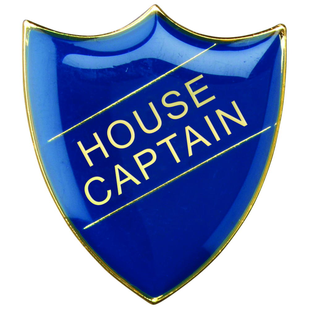School Shield Badge (House Captain) - Blue 1.25in