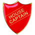 School Shield Badge (House Captain) - Red 1.25in
