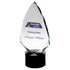 Personalised Clear Glass Award - Arrowhead on Round Black Base