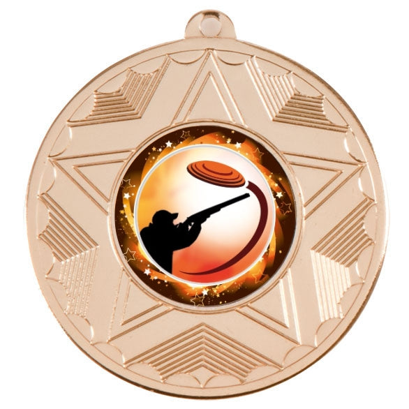 Clay Pigeon Gold Star 50mm Medal