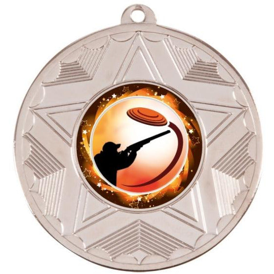 Clay Pigeon Silver Star 50mm Medal