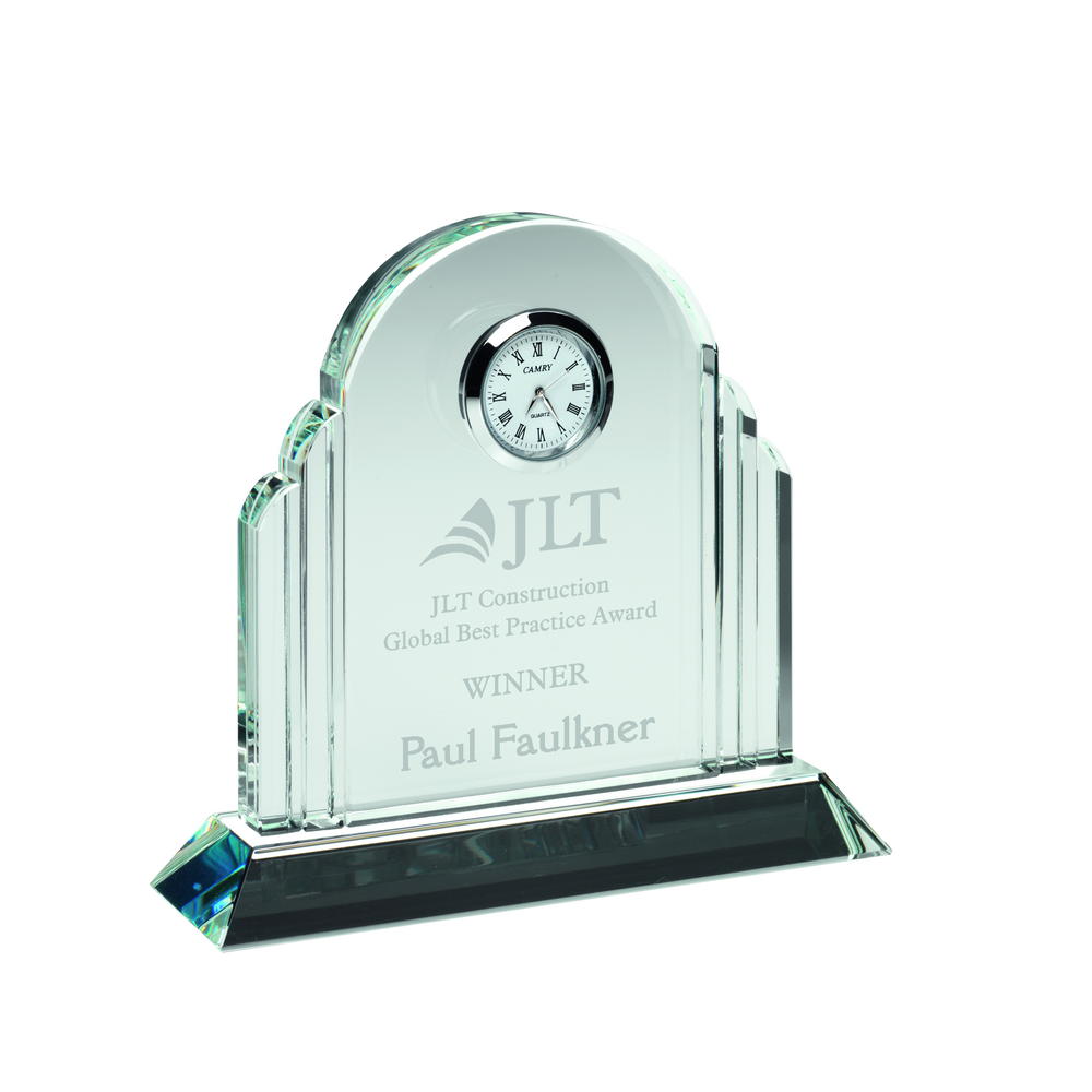 Clear Glass Arched Clock - 5.25in
