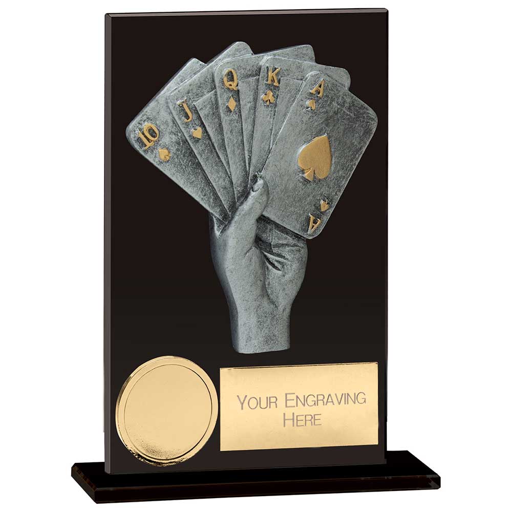 Euphoria Hero Cards Poker Glass Award - Jet Black