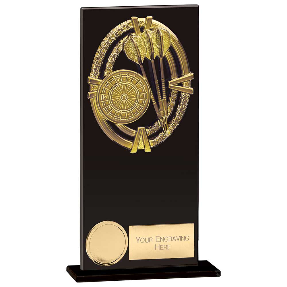 Maverick Fusion Darts Black Glass Plaque Award