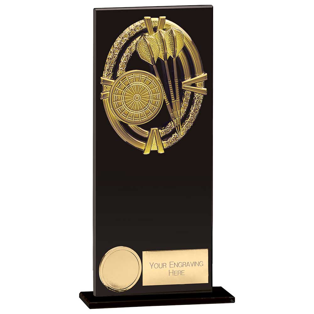 Maverick Fusion Darts Black Glass Plaque Award