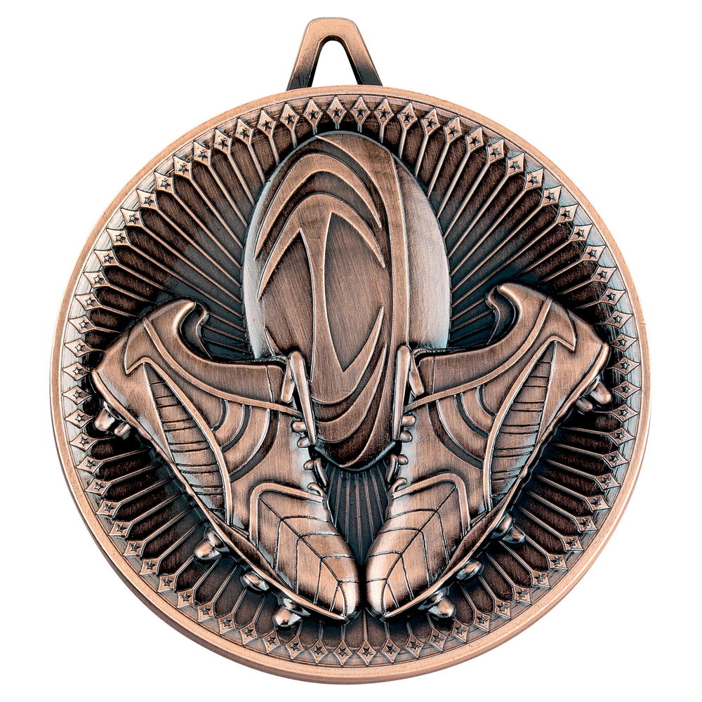 Rugby Deluxe Medal - Bronze 2.35in