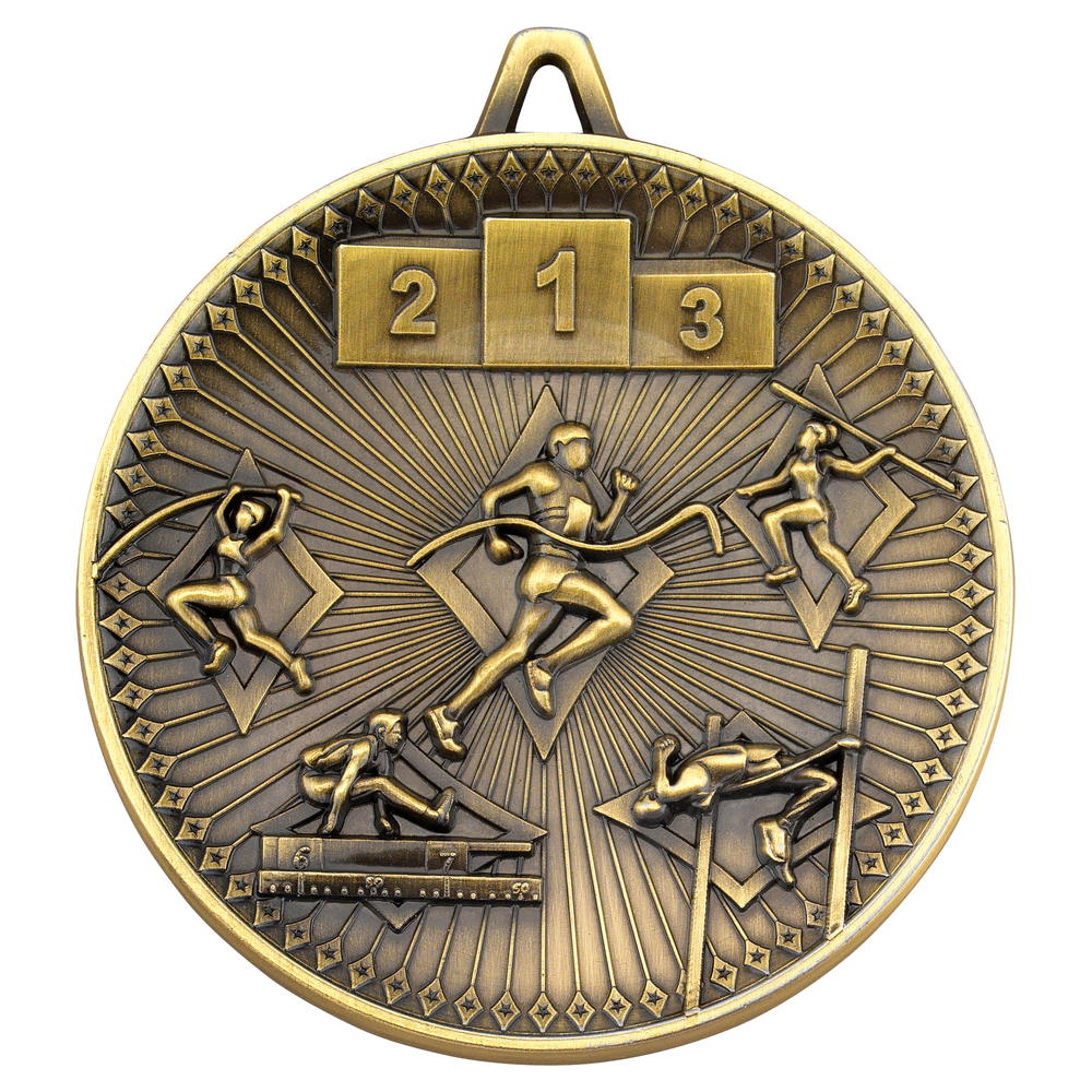 Athletics Deluxe Medal - Antique Gold 2.35in