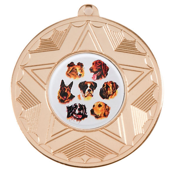 Dog Gold Star 50mm Medal