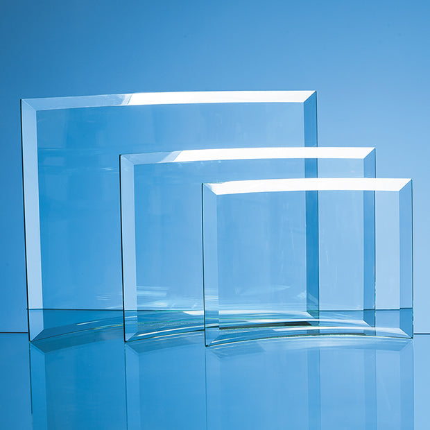 Jade Glass Bevelled Crescent Award