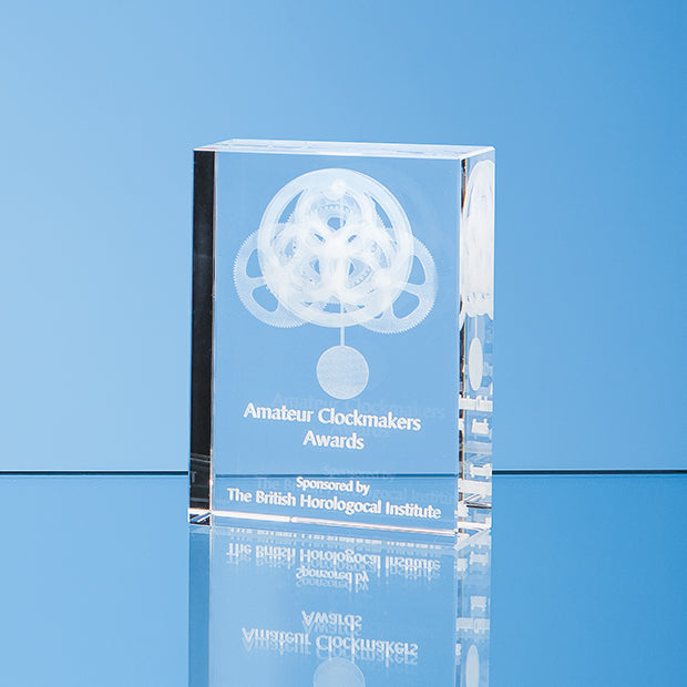 Optical Crystal Rectangle Award (Subsurface Engraved)