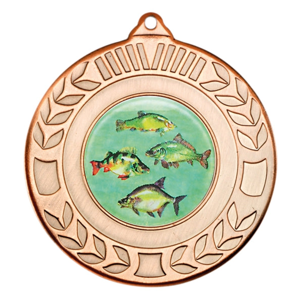 Fresh Water Fishing Bronze Laurel 50mm Medal