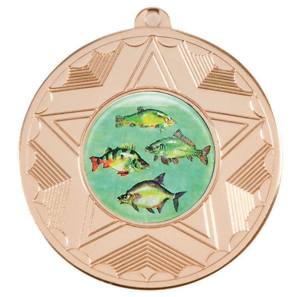 Fresh Water Fishing Gold Star 50mm Medal