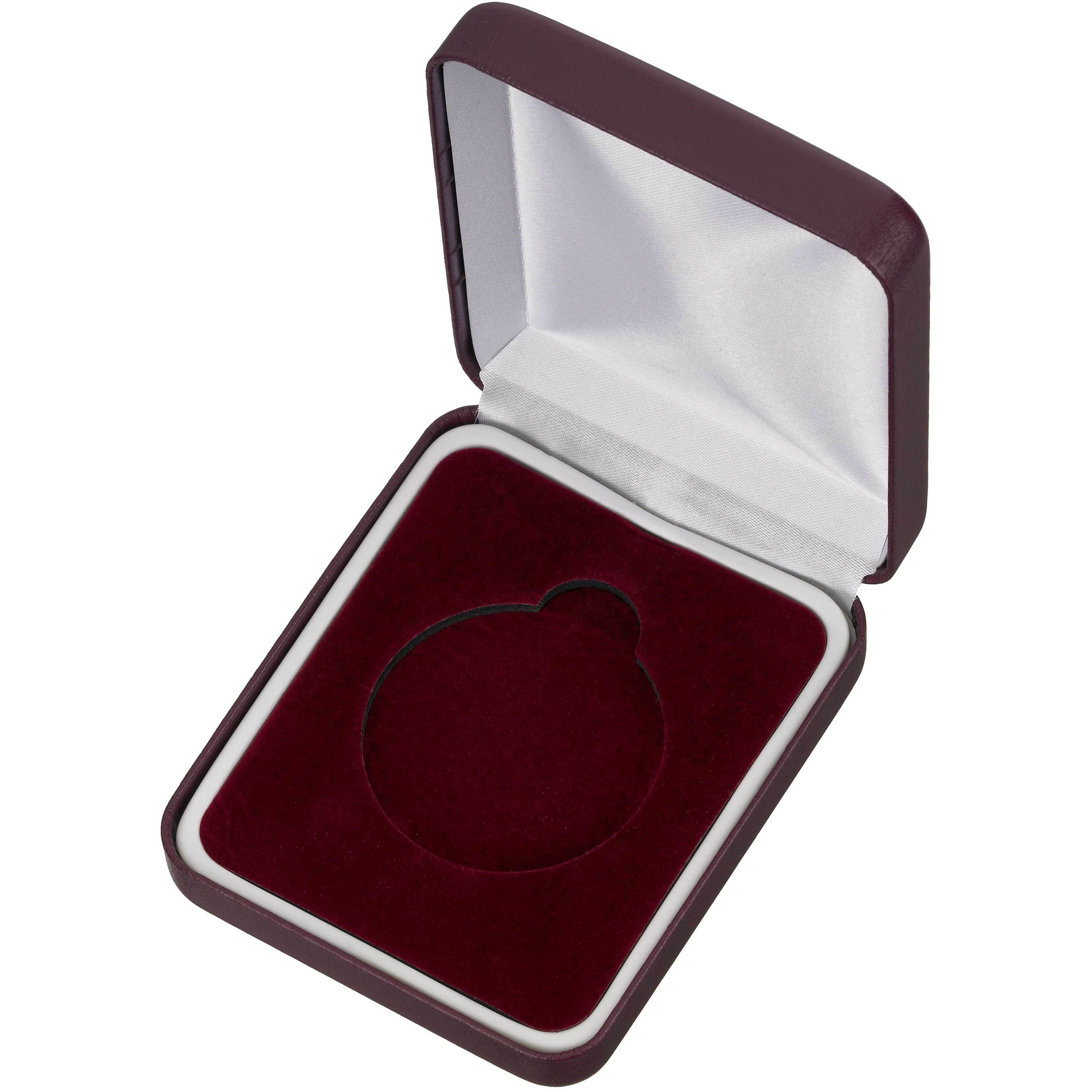 Maroon Padded Medal Box 50mm