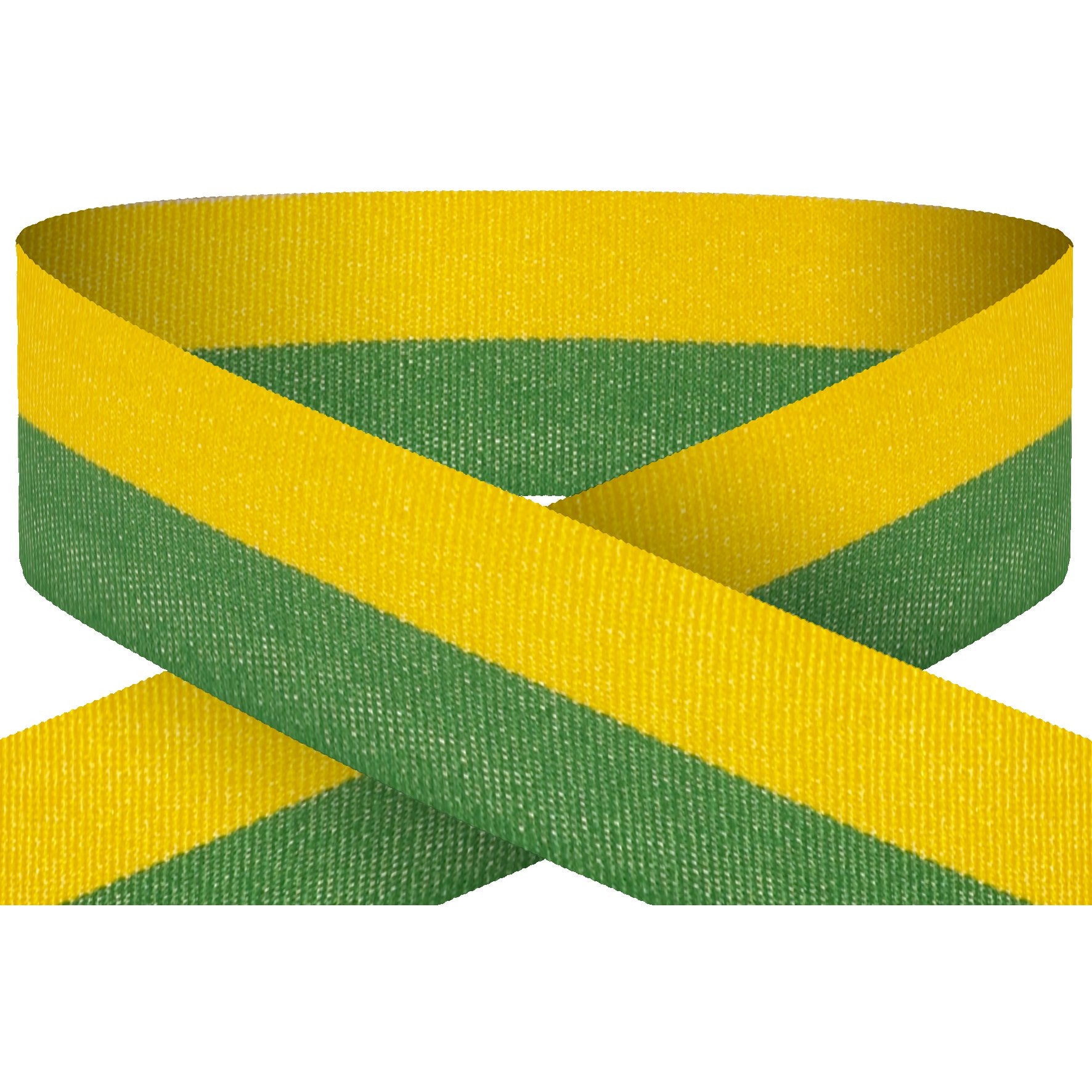 Yellow And Green 22mm Wide Ribbon And Clip