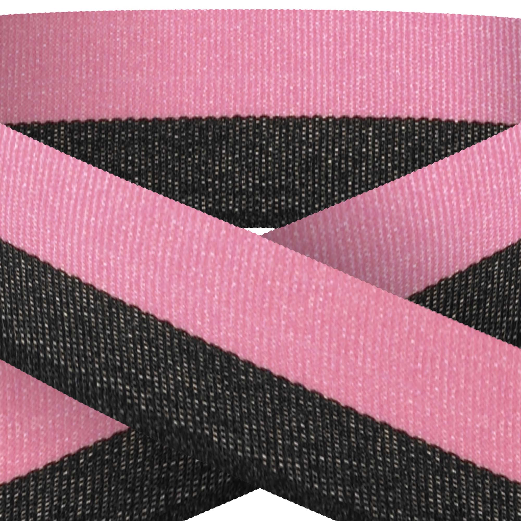 Pink And Black 22mm Wide Ribbon And Clip