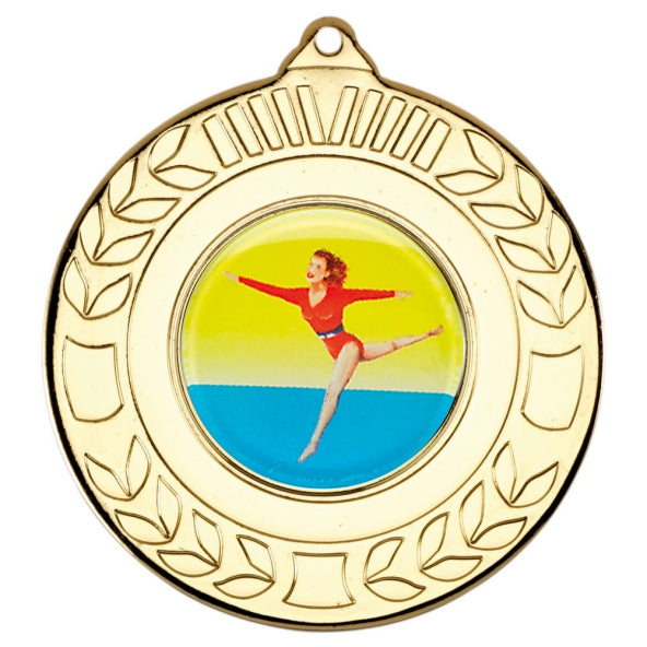 Gymnastics Female Gold Laurel 50mm Medal