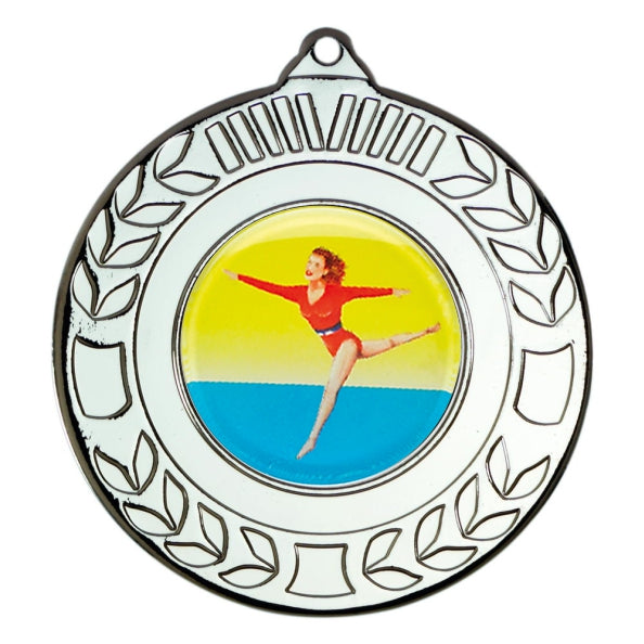 Gymnastics Female Silver Laurel 50mm Medal