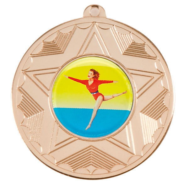 Gymnastics Female Gold Star 50mm Medal