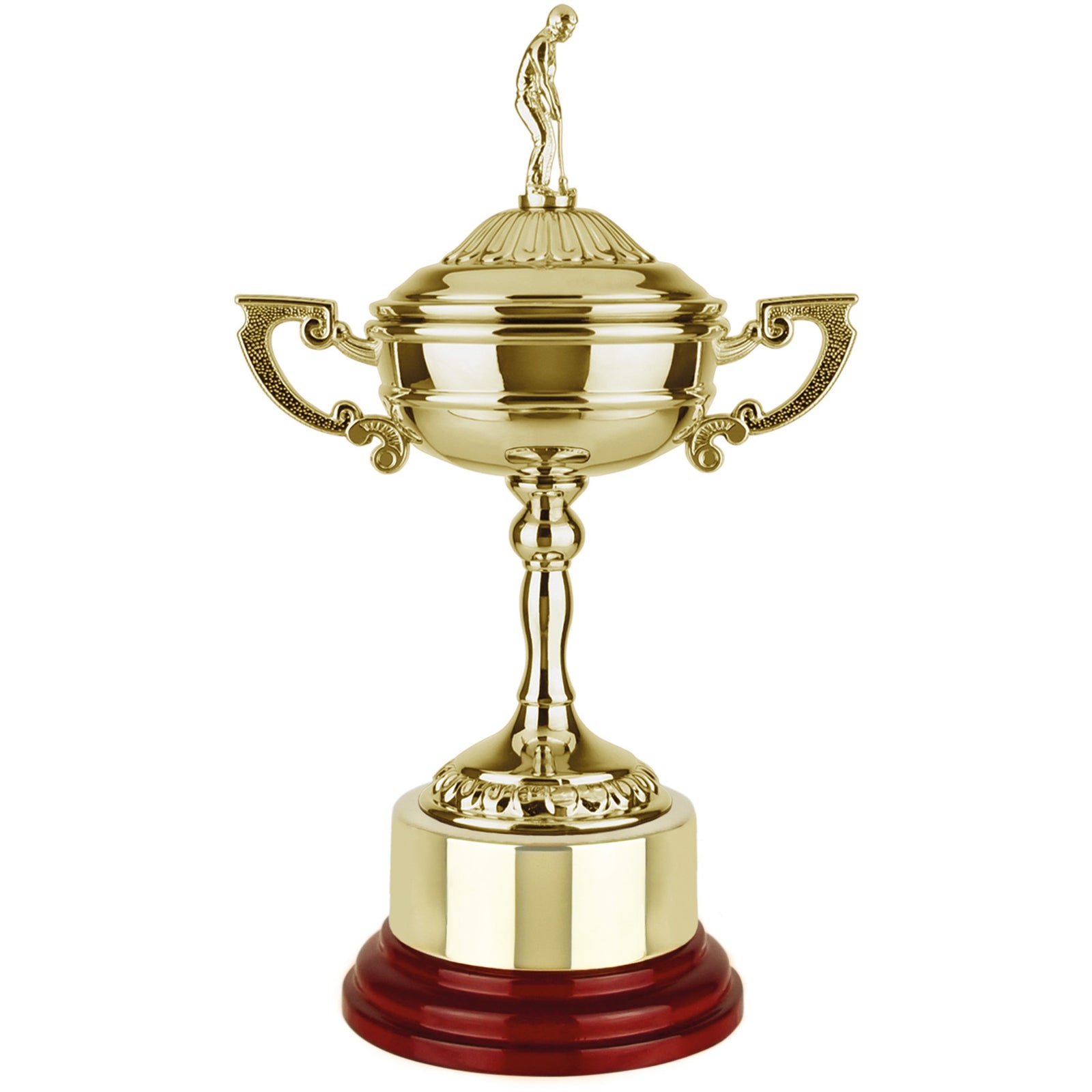 Golf Ryder Cup With Integral Plinth & Wooden Base