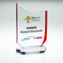 Colour Print Personalised Clear/Red Glass Plaque Award (10mm Thick)