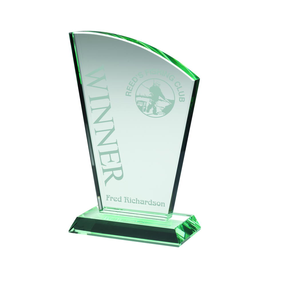 Personalised Jade Glass Award - Sail Plaque
