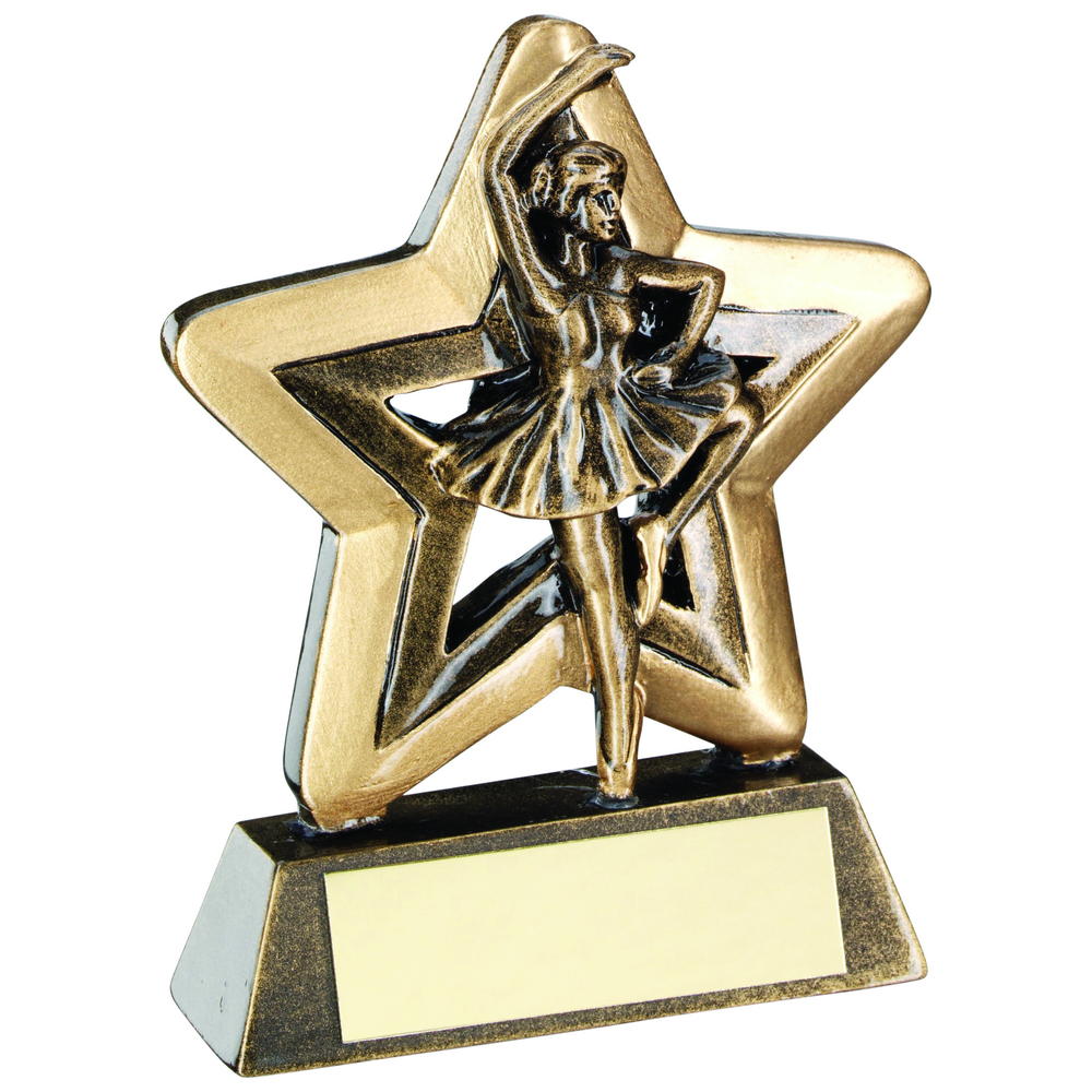 Bronze/Gold Ballet Mini Star Trophy - 3.75in