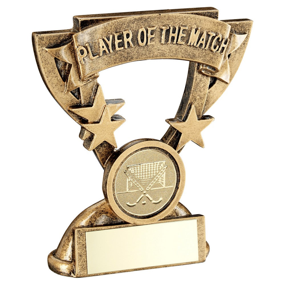 Bronze/Gold Hockey Player Of The Match Mini Cup Award - 3.75in