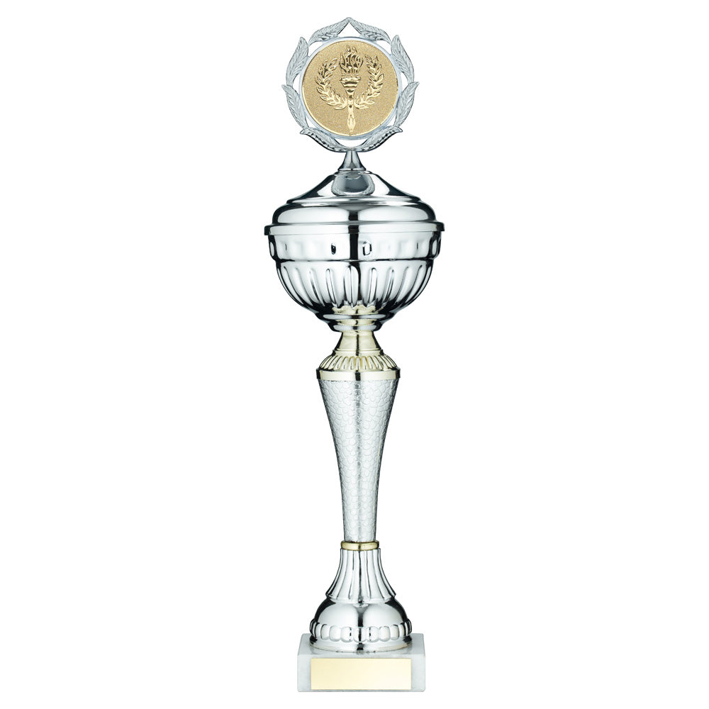 Silver/Gold Snakeskin Pattern Trophy Cup With Lid