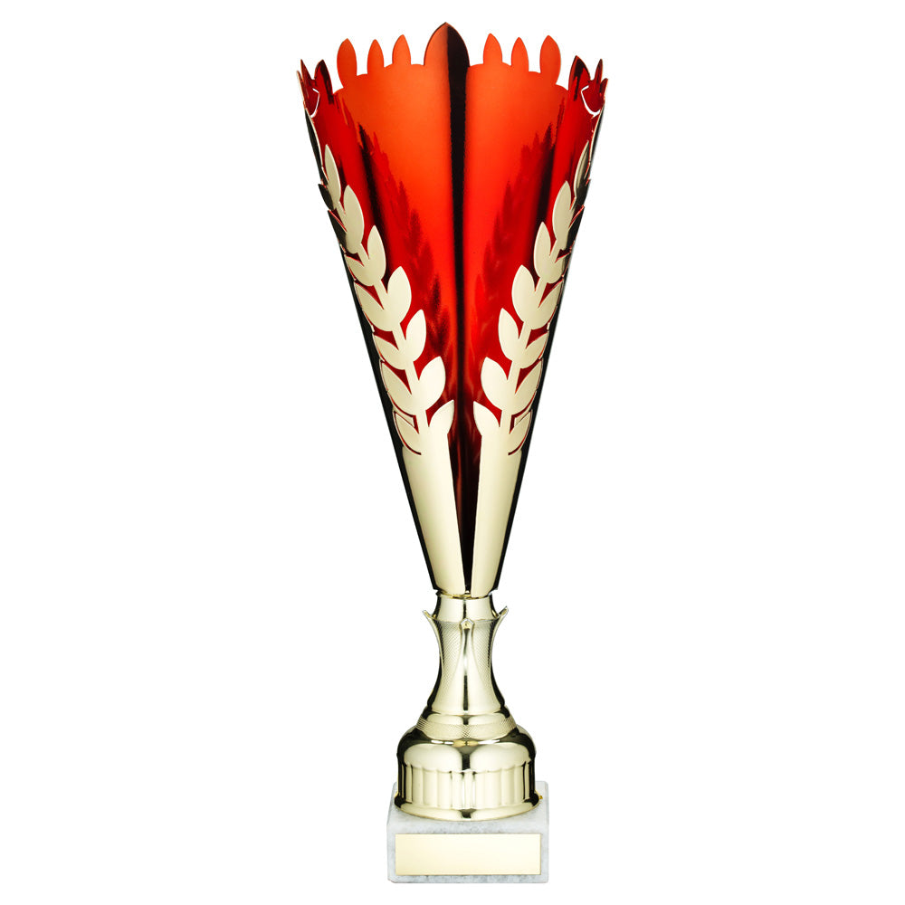 Gold/Red Metal Cone Wreath Trophy Cup