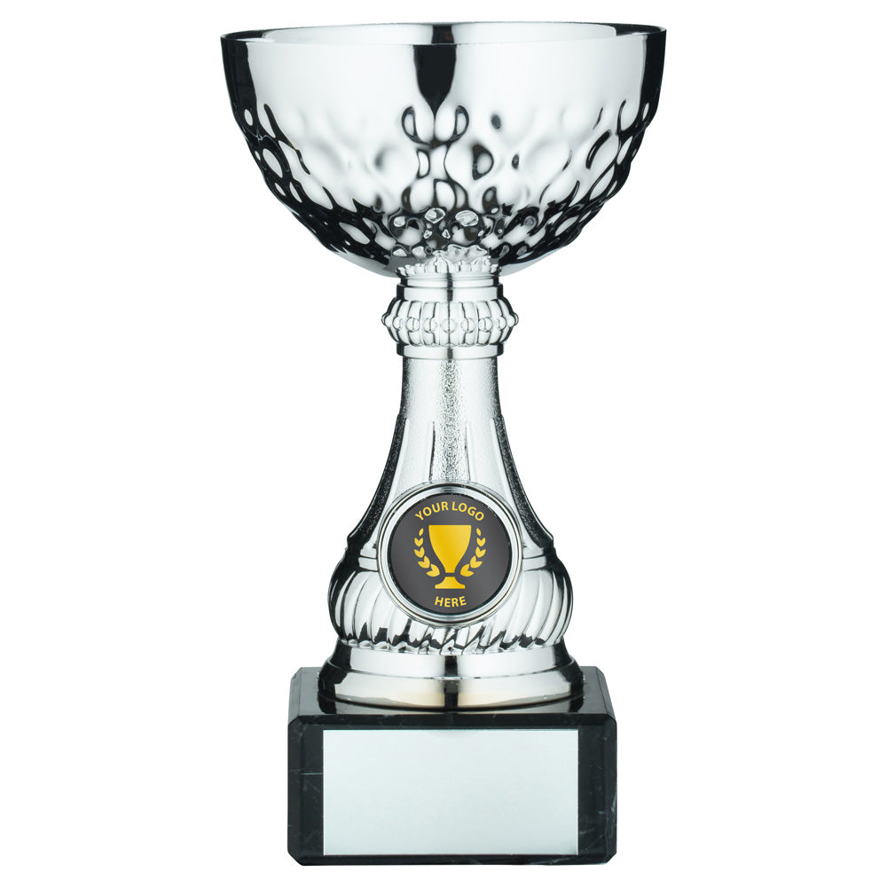 Silver Mini Metal Trophy Cup with Dimple Patterned Top